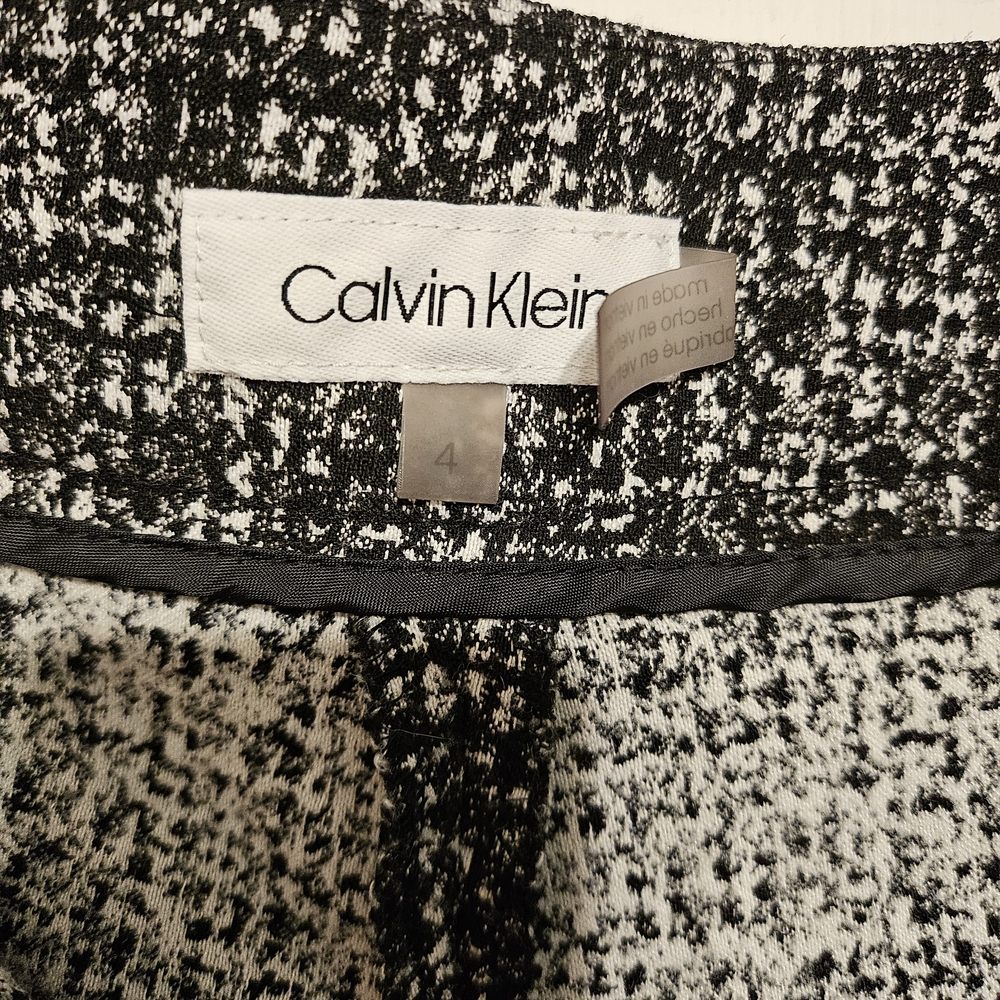 Calvin Klein B&W Cropped Tweed Trousers View 3